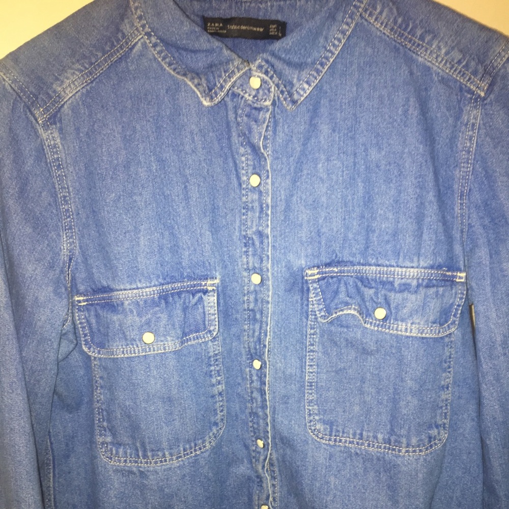 z𝕒𝕣ａ| Trafaluc Denim Blouse
